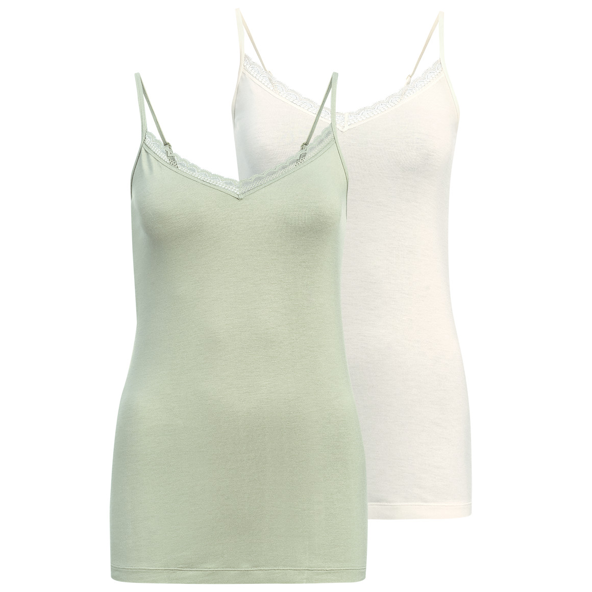 2 damesvesten met kant