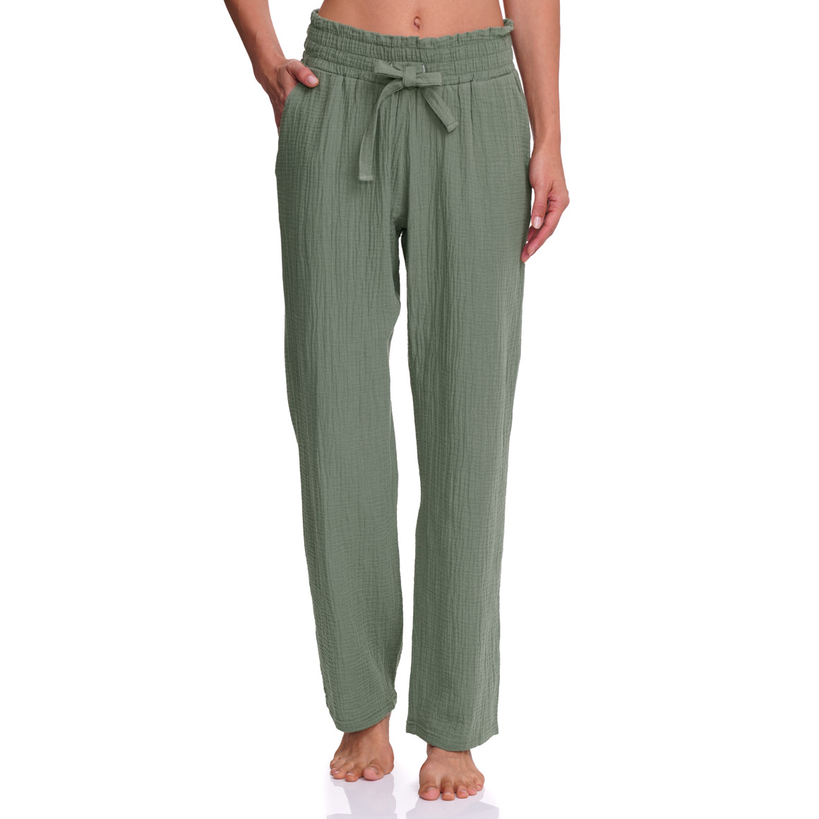 Damen Musselin-Schlafhose aus Baumwolle