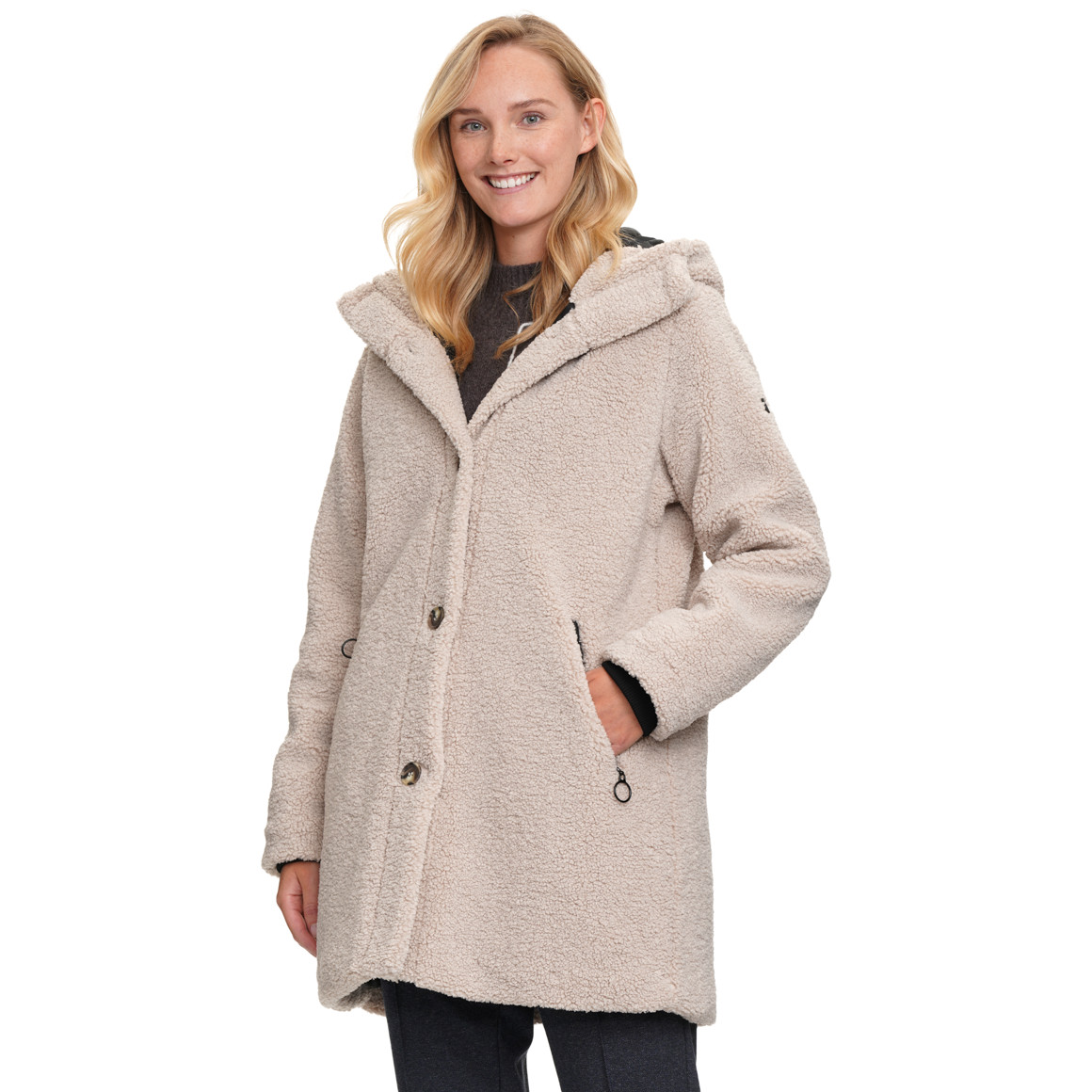 Dames teddyjas met capuchon