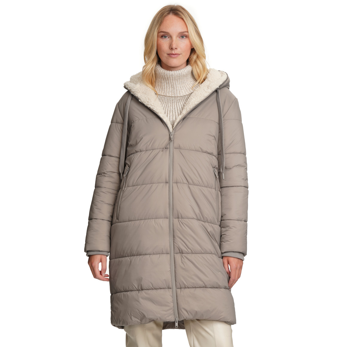 Gewatteerde damesjas met capuchon
