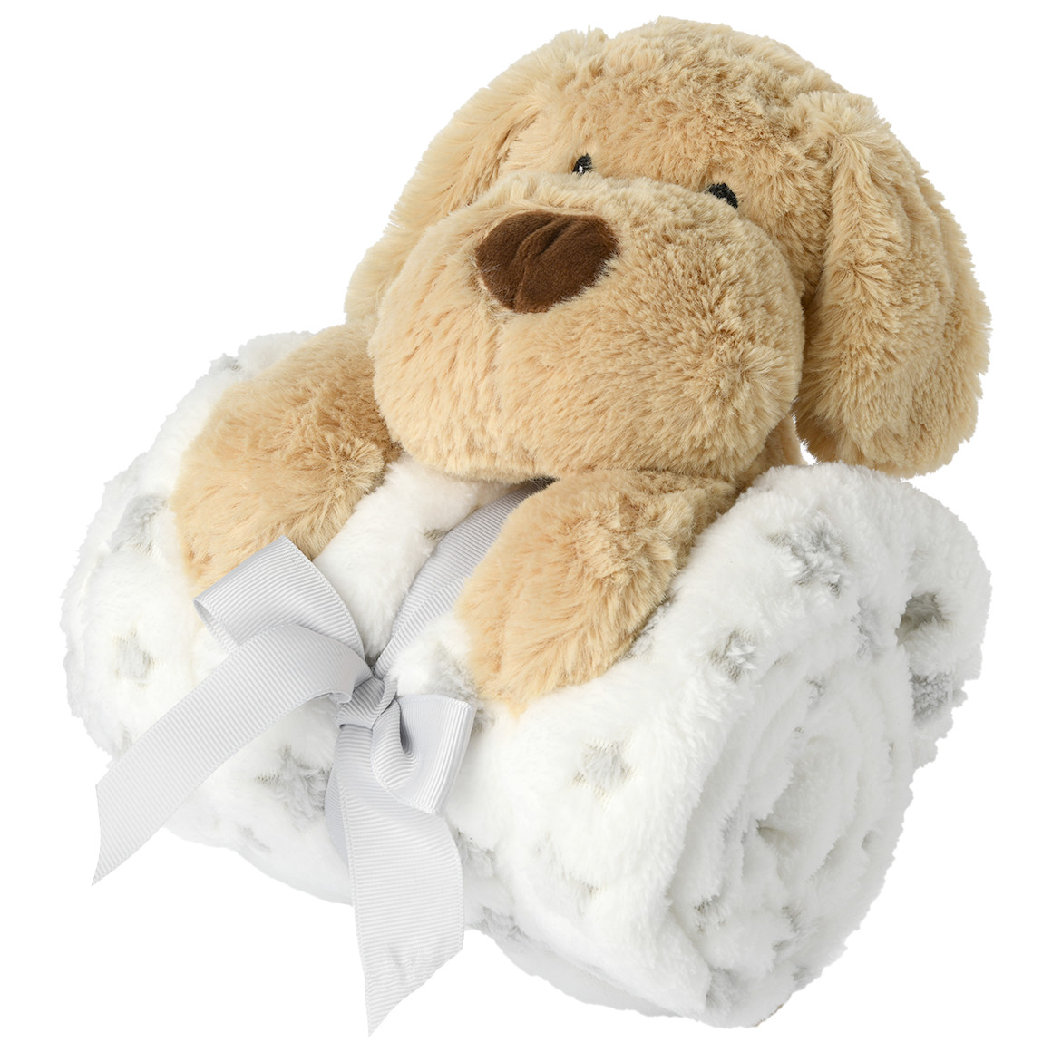 Plüschhund  mit Decke