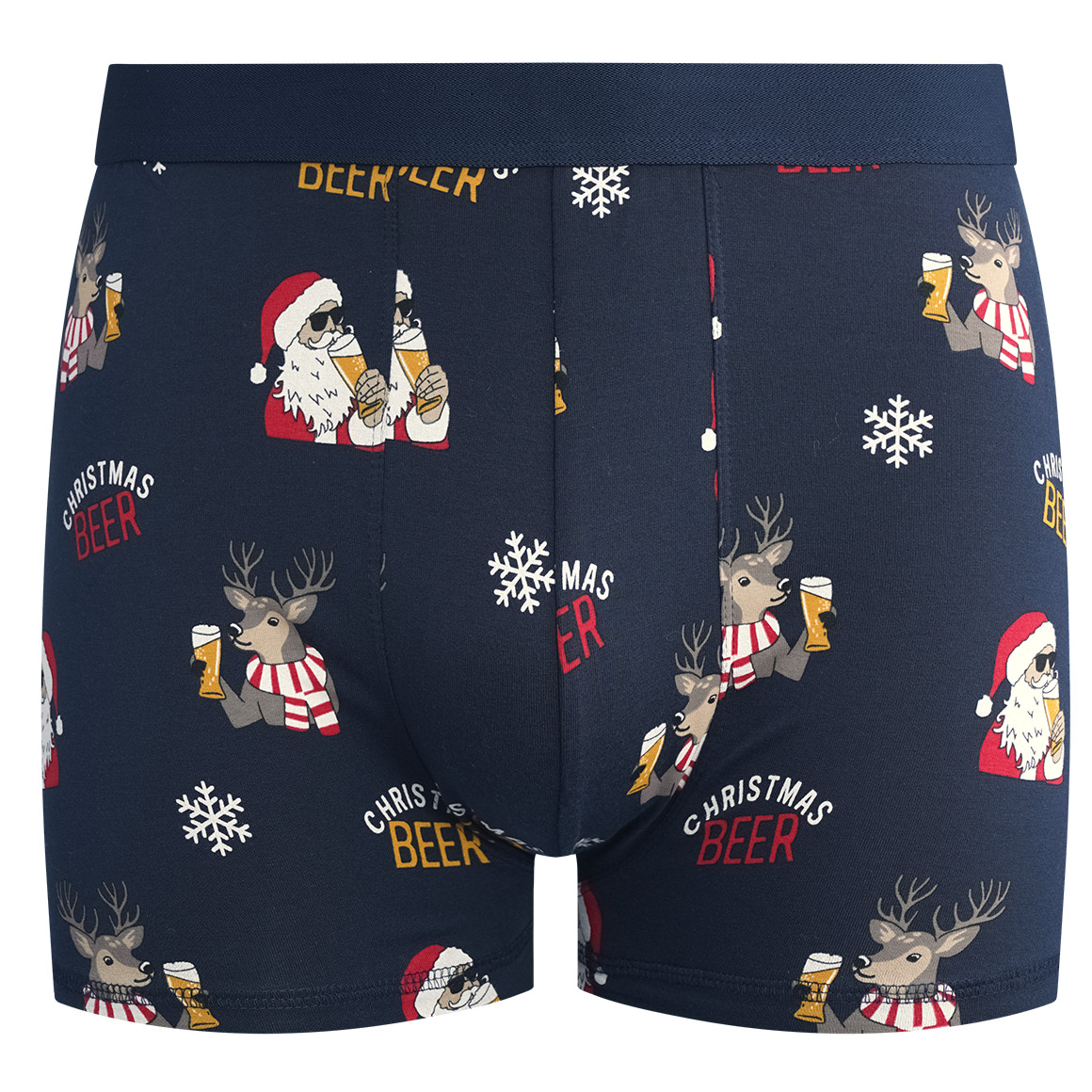 Retroshort voor heren met kerstprint all-over