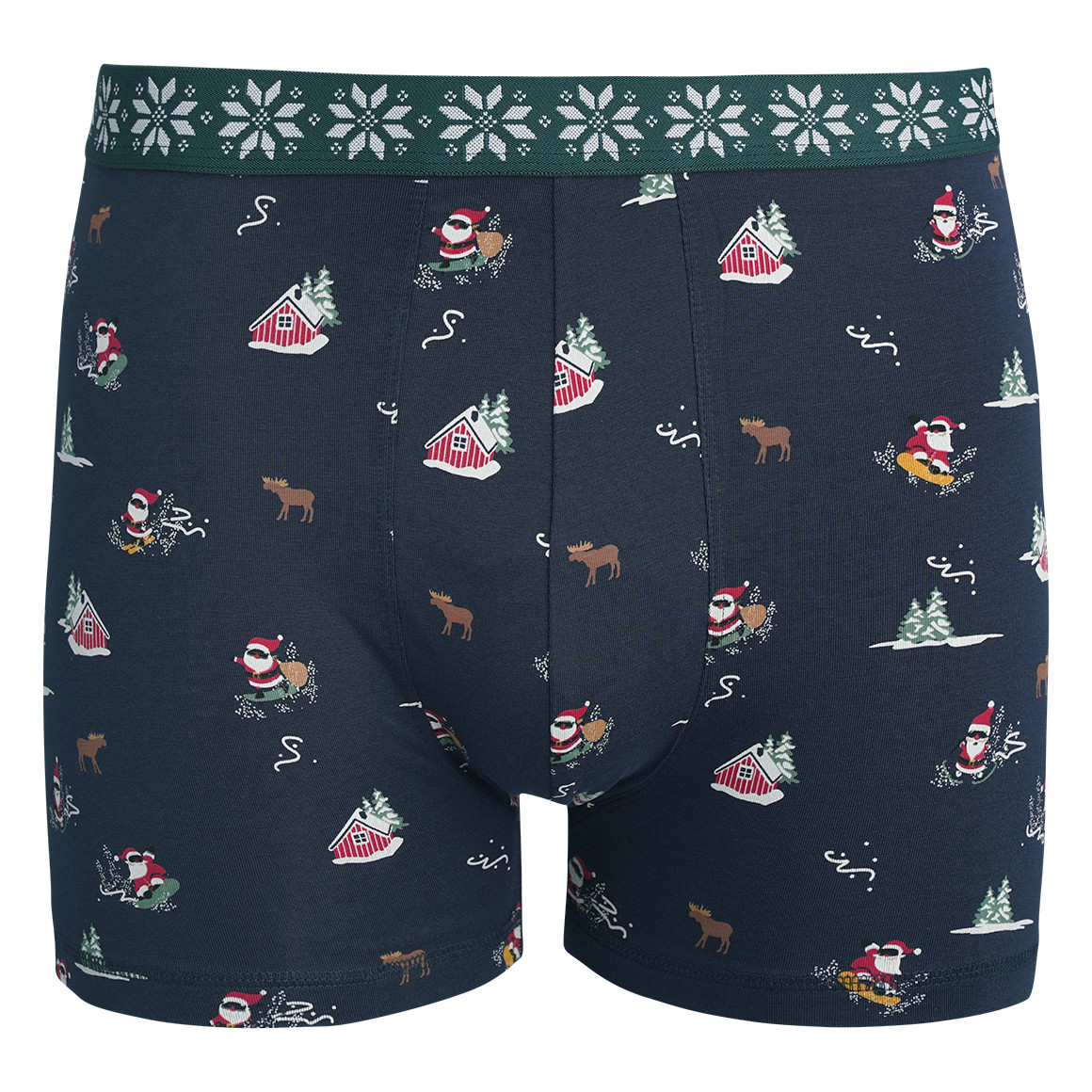 Heren retro shorts met kerstdesign