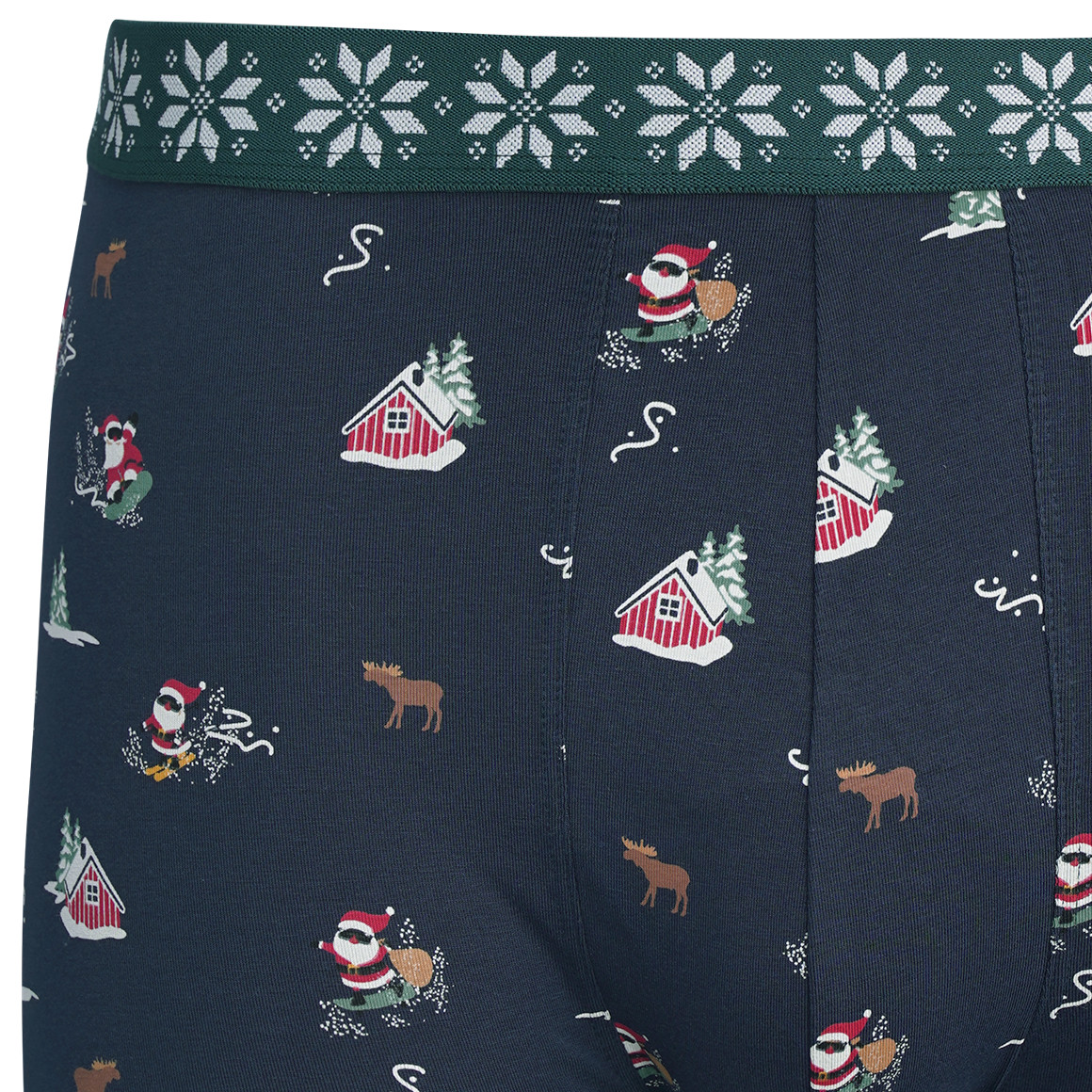 Heren retro shorts met kerstdesign