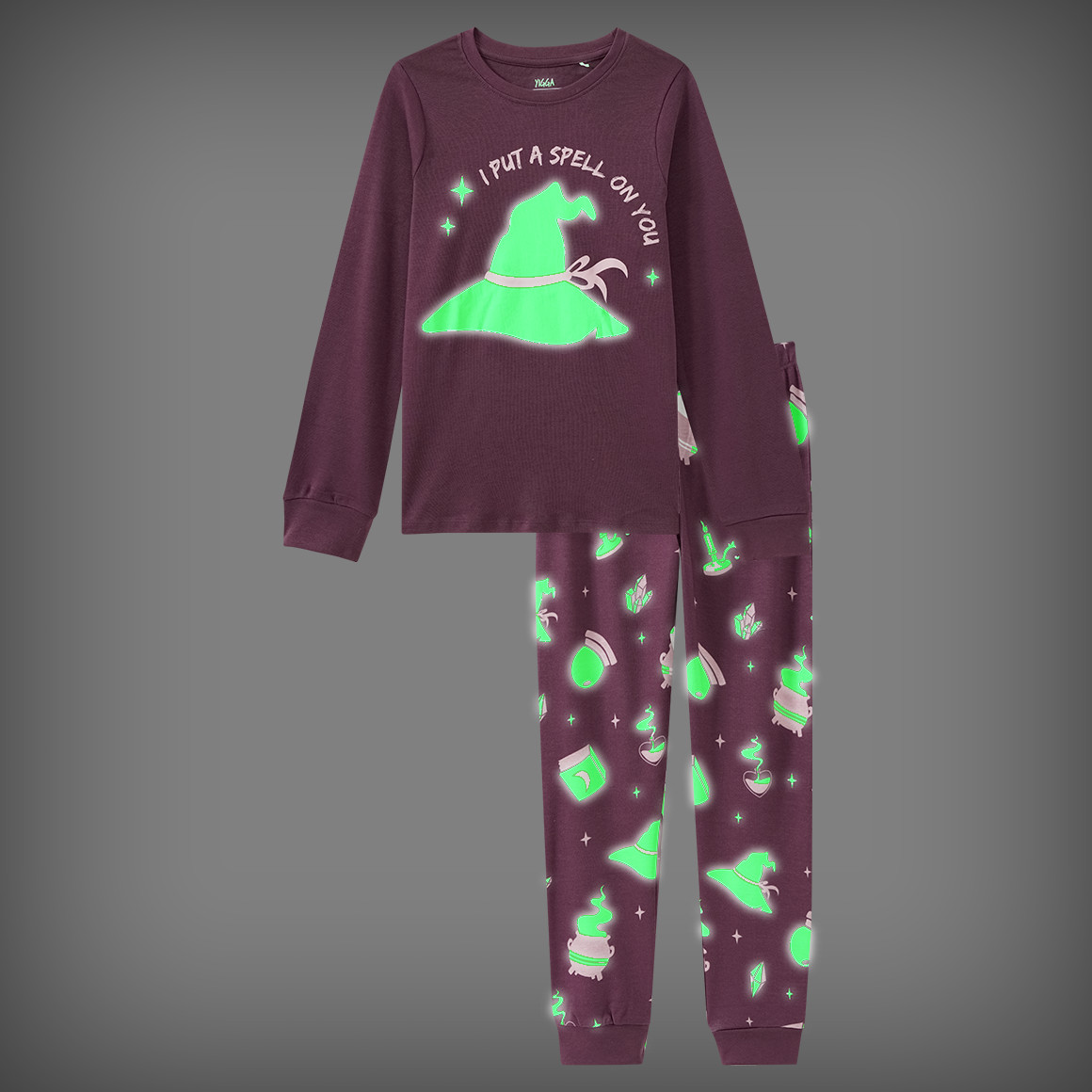 Mädchen Schlafanzug mit leuchtendem Print