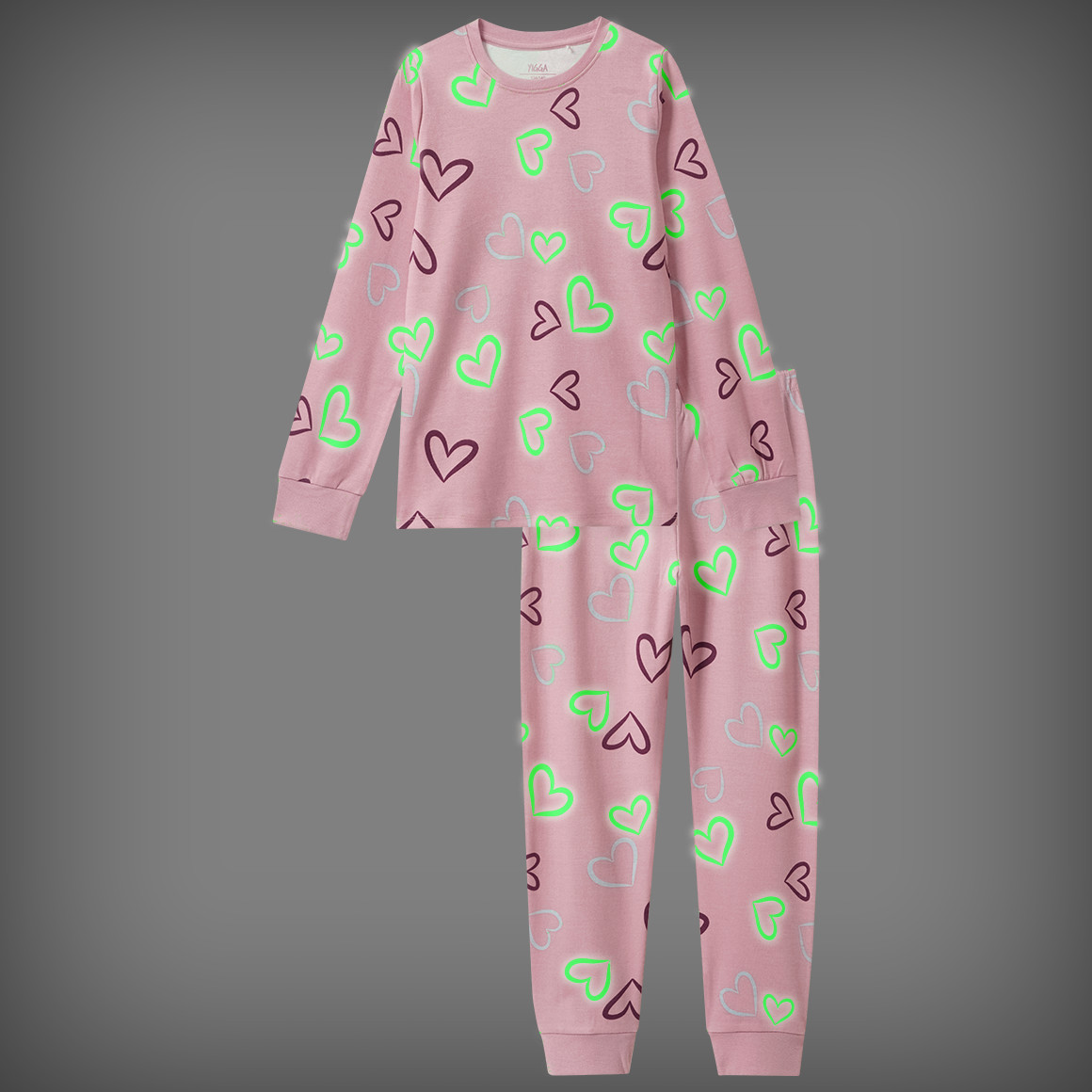 Mädchen Schlafanzug mit leuchtendem Print