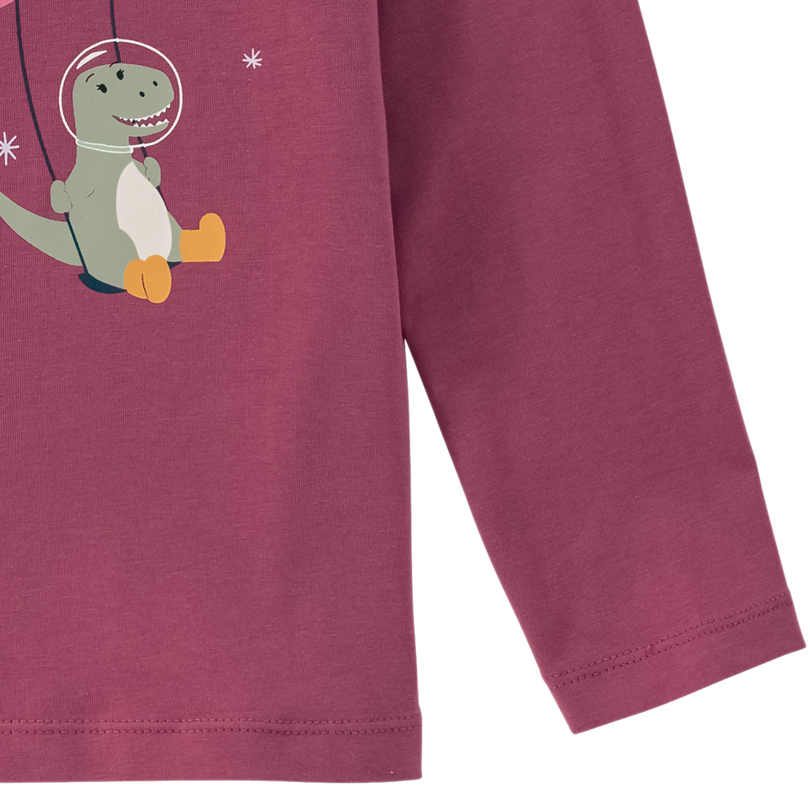 Meisjeshemd met lange mouwen en dino-print