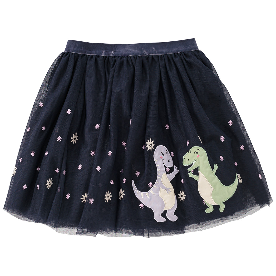 Mädchen Tüllrock mit Dino-Stickerei