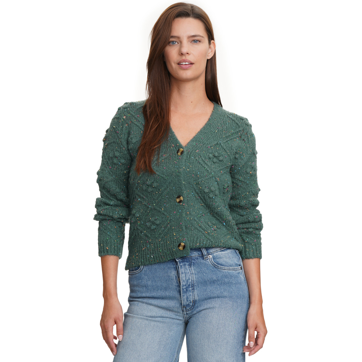 Damescardigan met ruitpatroon