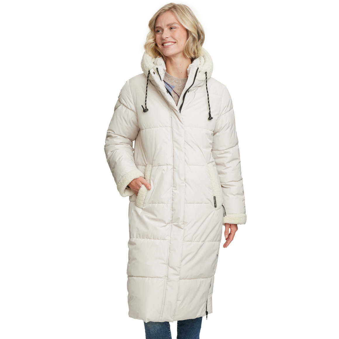 Gewatteerde damesjas met capuchon