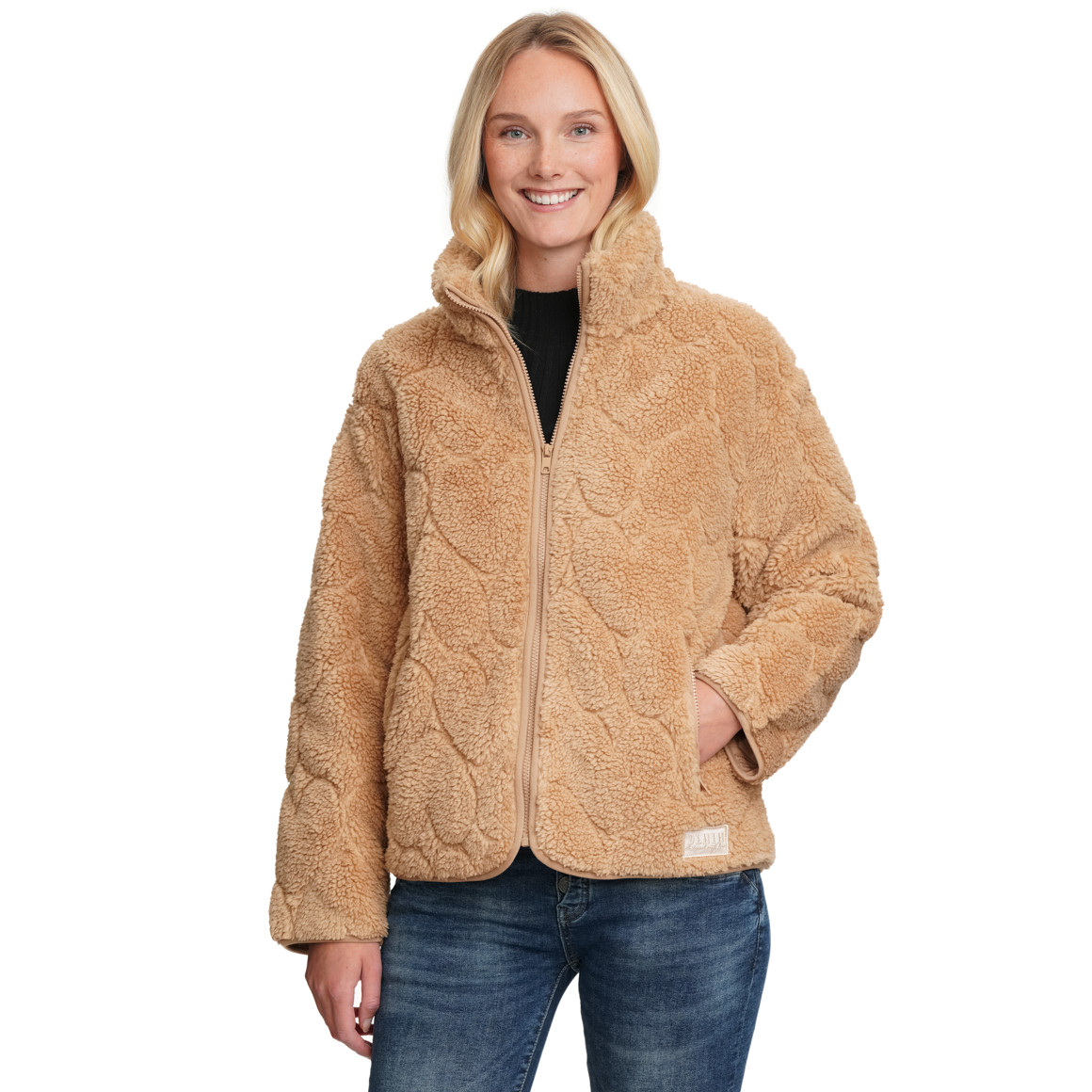 Dames teddyjas met opstaande kraag