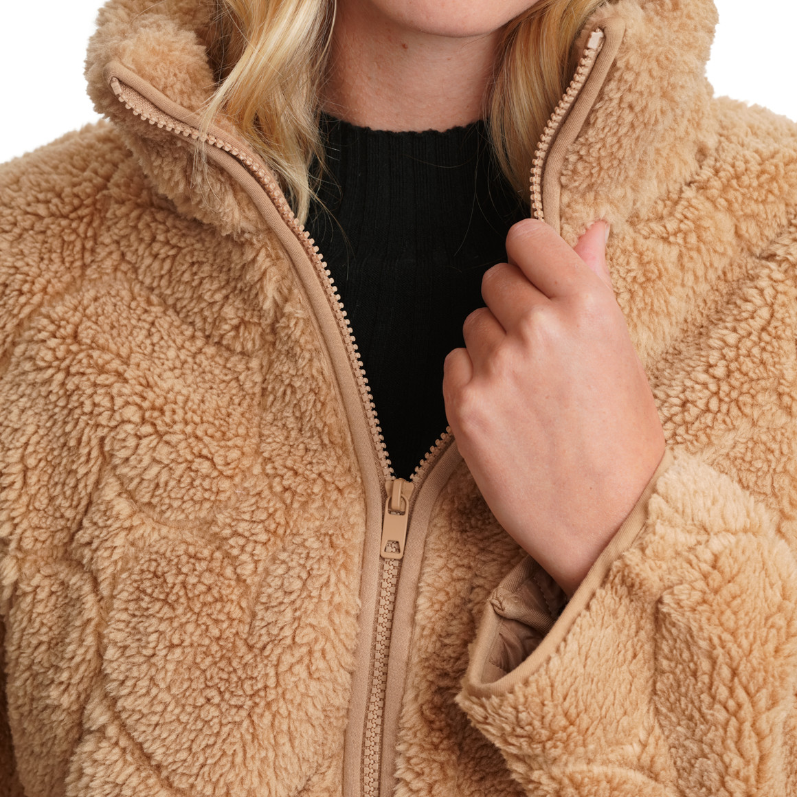 Dames teddyjas met opstaande kraag