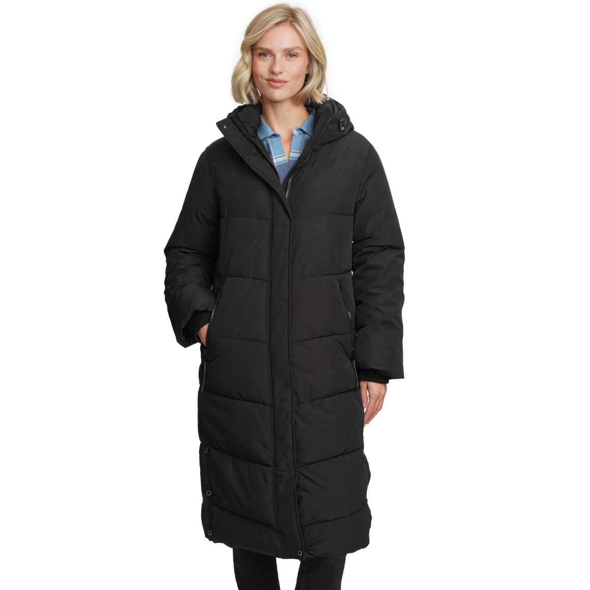 Gewatteerde damesjas met capuchon