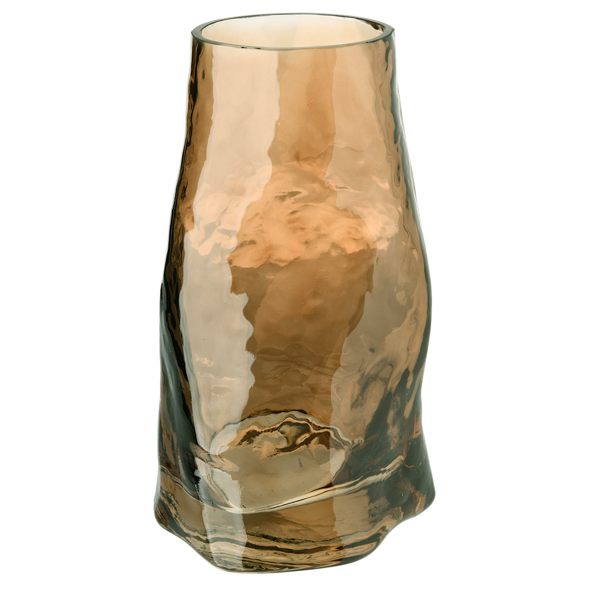 Glazen vaas in abstracte vorm