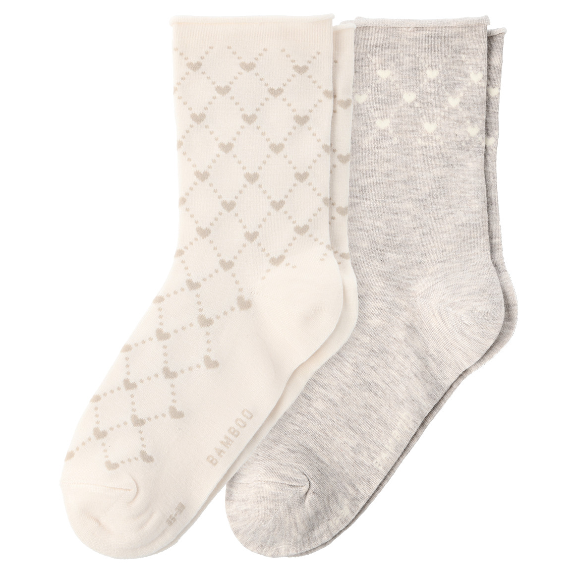 2 Paar Damen Socken mit Rollsaum