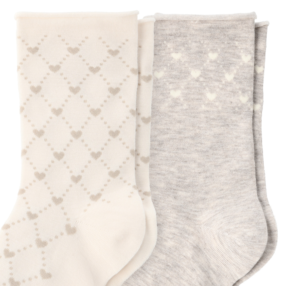 2 Paar Damen Socken mit Rollsaum
