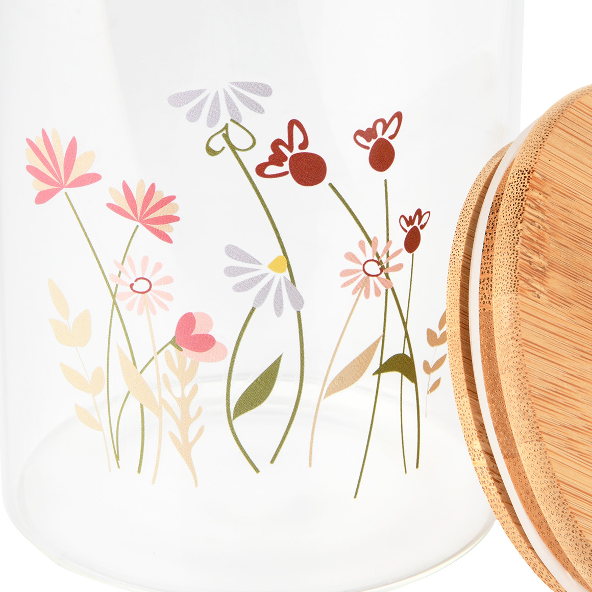 Kleine glazen voorraadpot met bamboedeksel