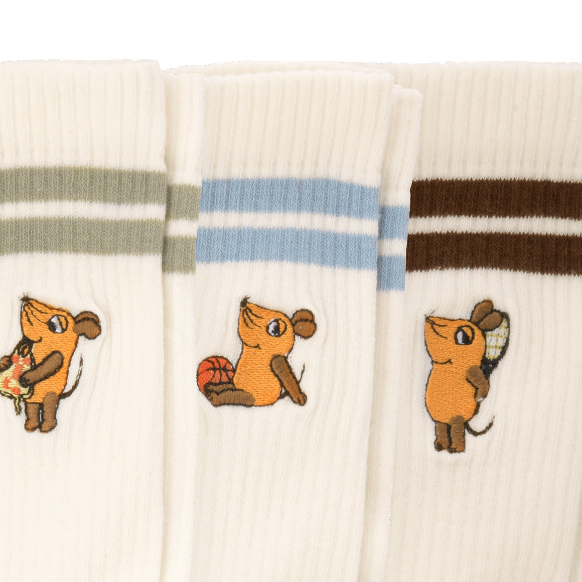 3 Paar Die Maus Sportsocken mit Stickerei