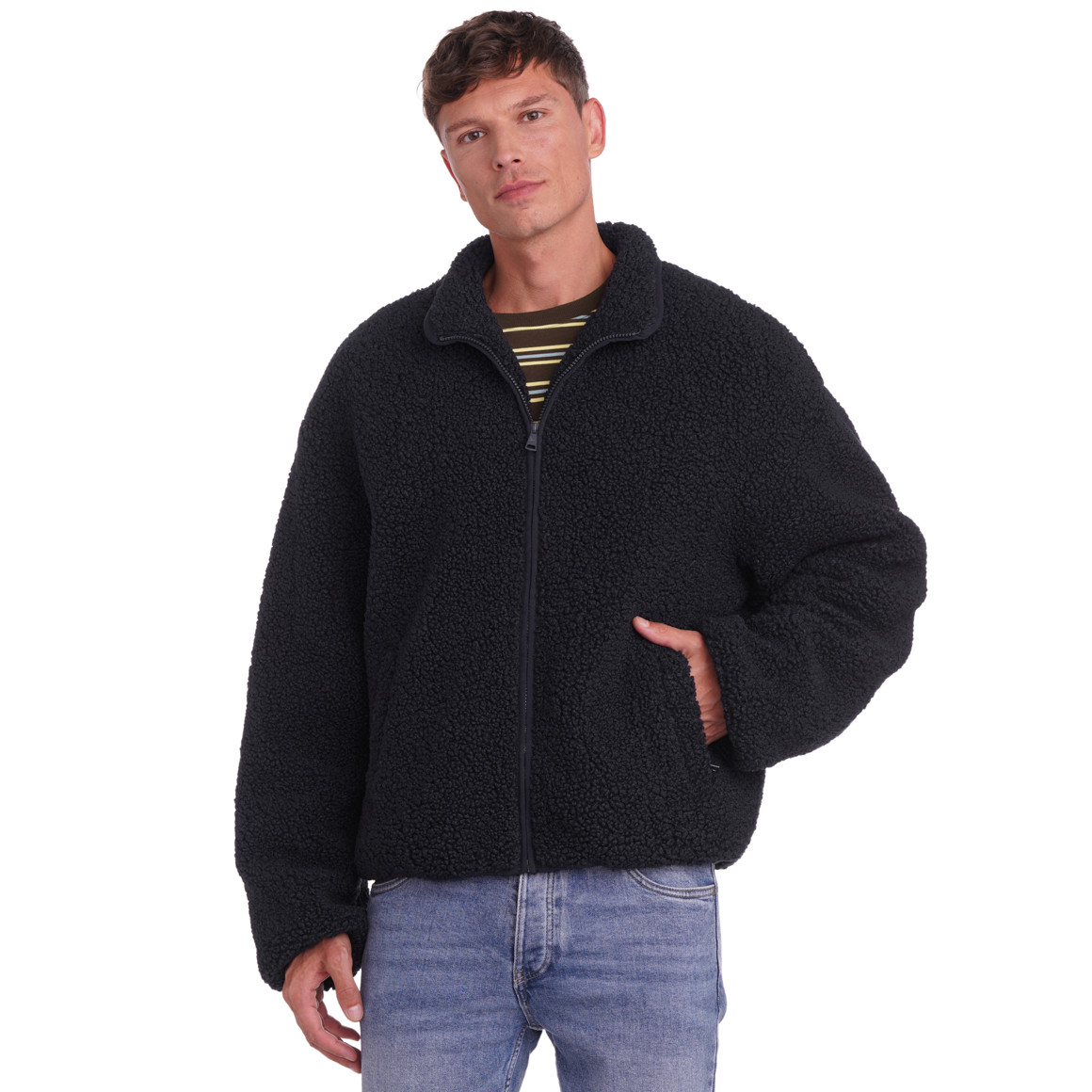 Heren teddyjas met opstaande kraag