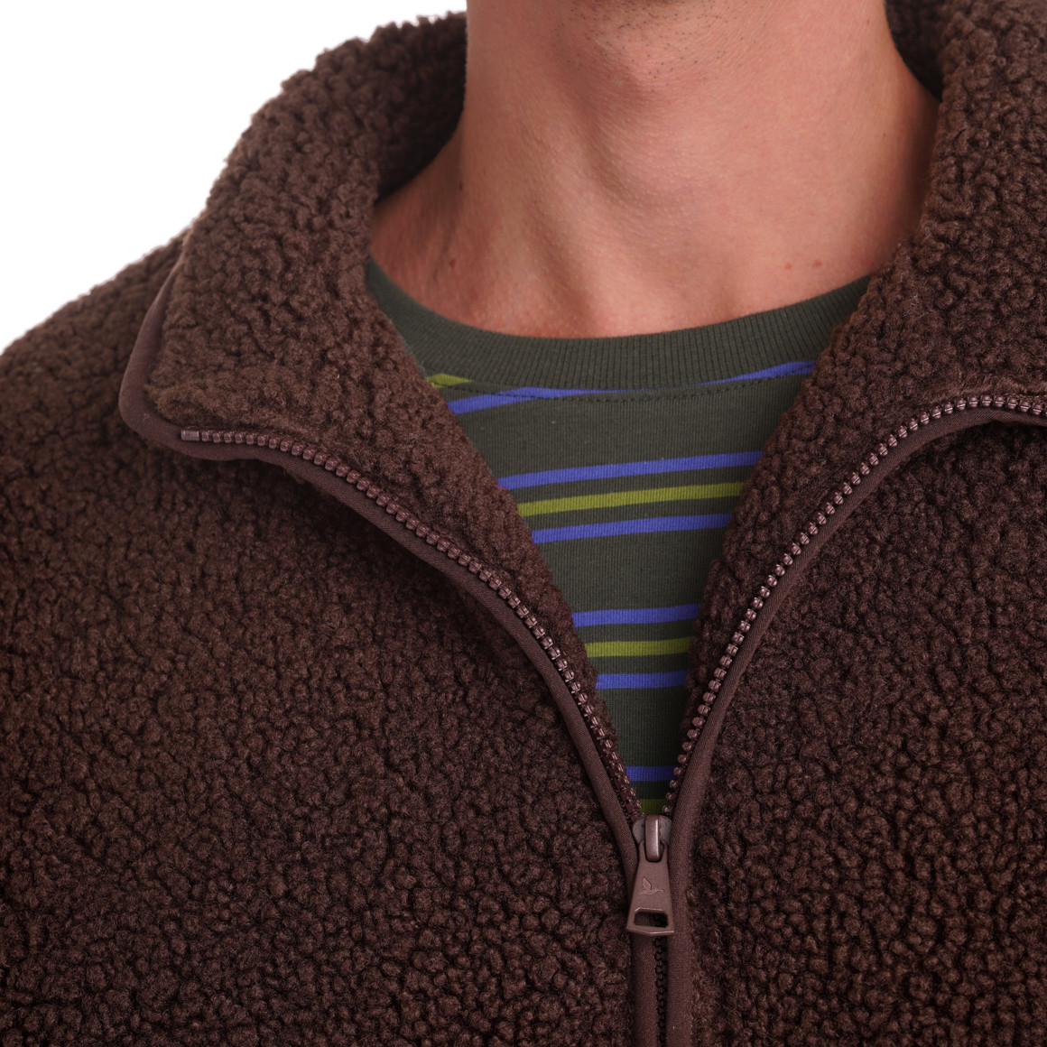 Heren teddyjas met opstaande kraag