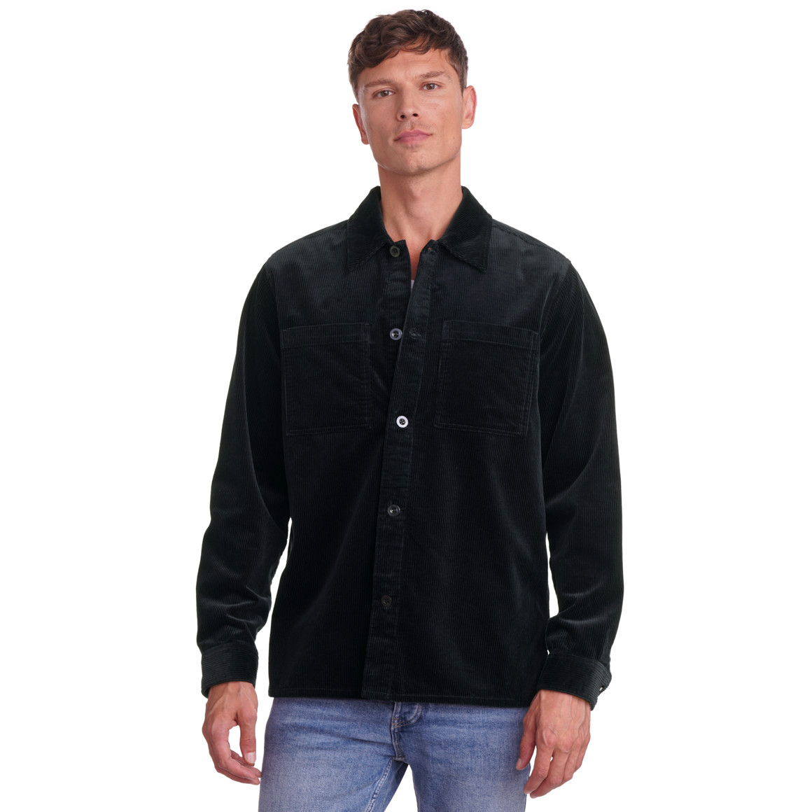 Heren corduroy overhemd in effen kleur