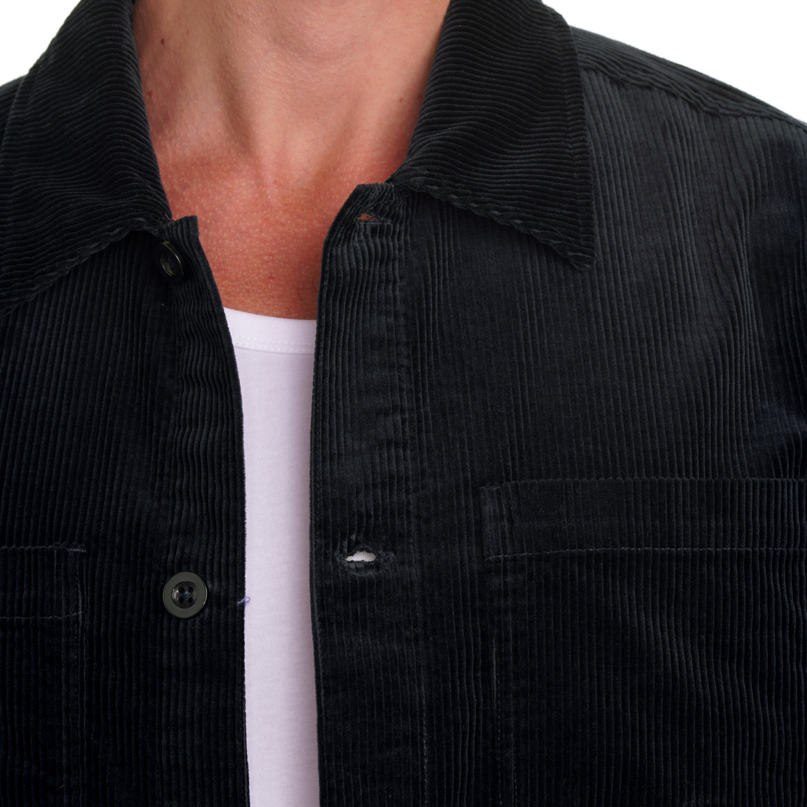 Heren corduroy overhemd in effen kleur