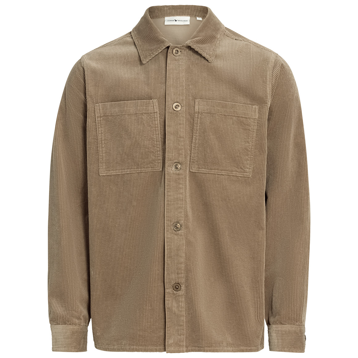 Herencordshirt in effen kleur
