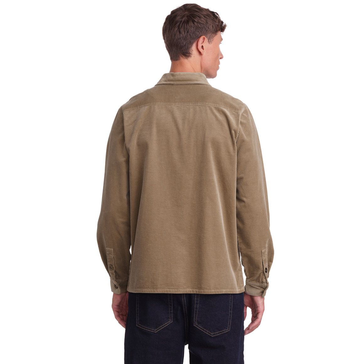 Herencordshirt in effen kleur
