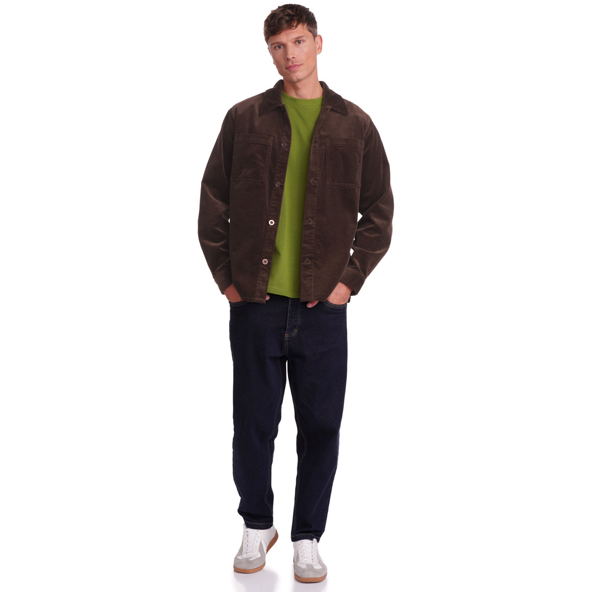 Heren corduroy overhemd in effen kleur