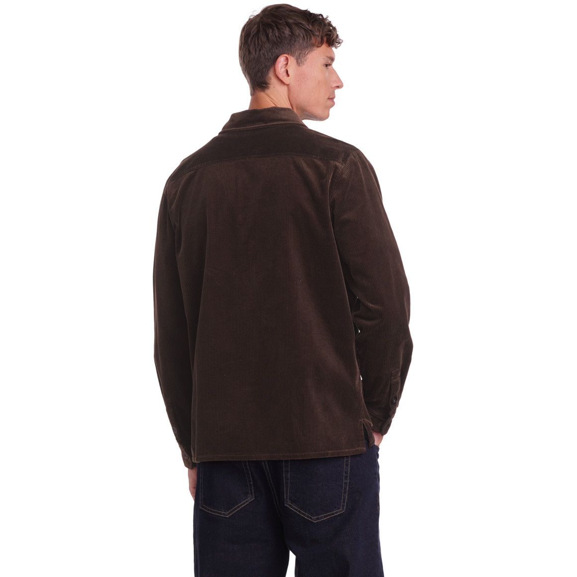 Heren corduroy overhemd in effen kleur