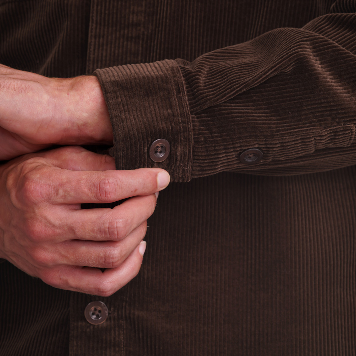 Heren corduroy overhemd in effen kleur