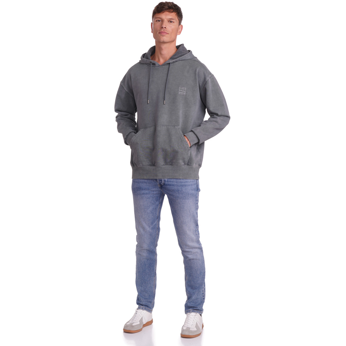 Herenhoodie in used look