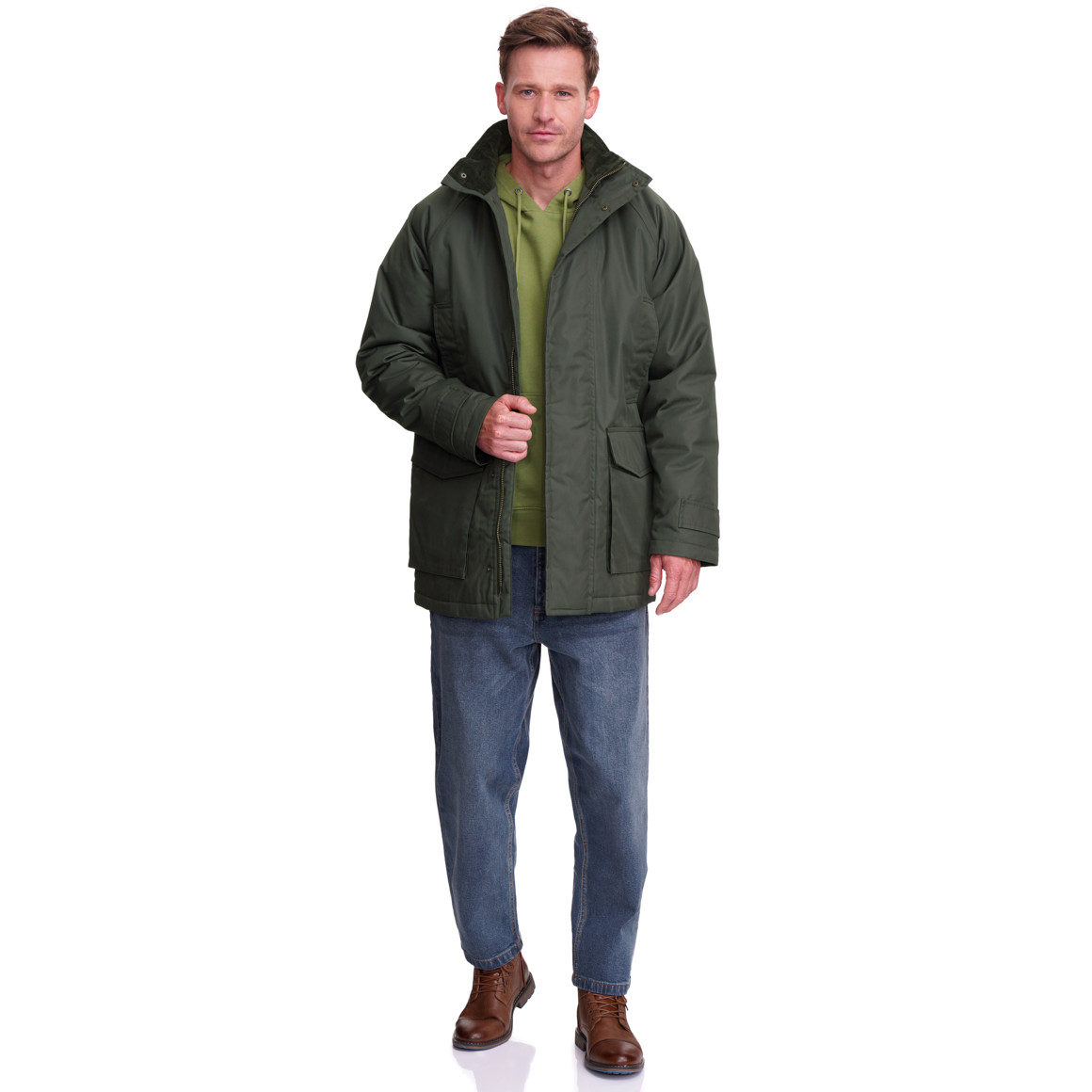 Herenhoodie in used look