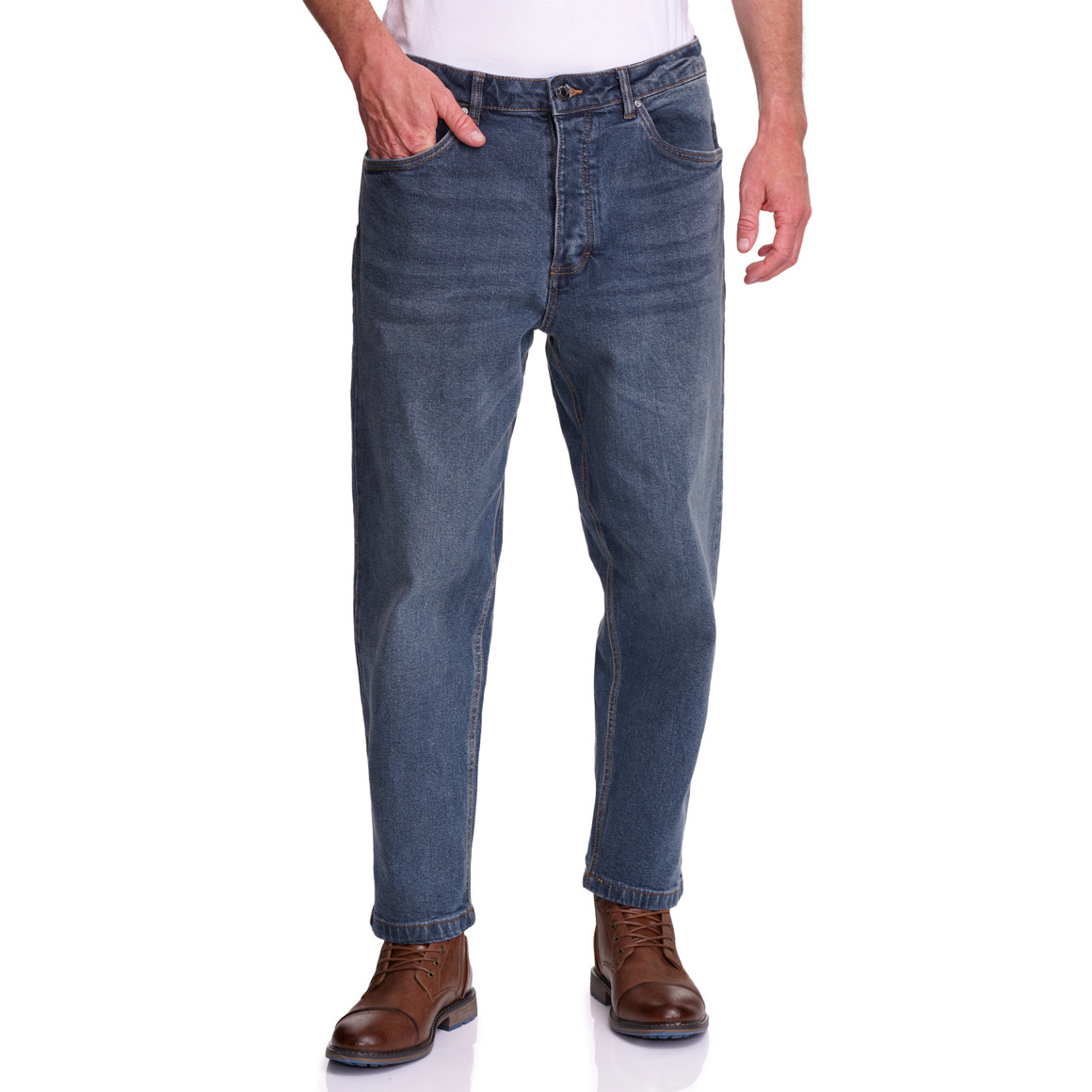 Herren Loose-Jeans mit Knopfleiste