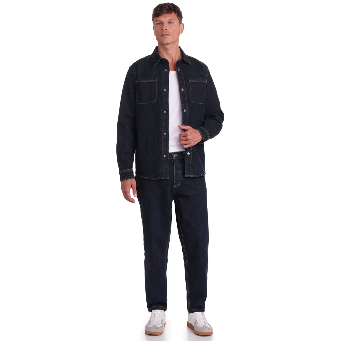 Heren denim overhemd van raw denim