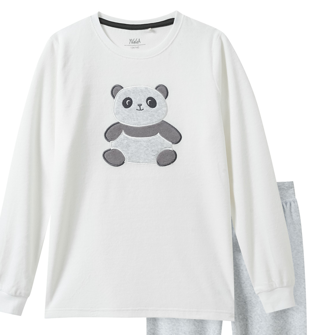 Mädchen Schlafanzug mit Panda-Applikation