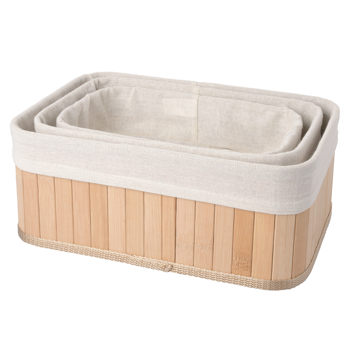 3 Bambus-Körbe im Set