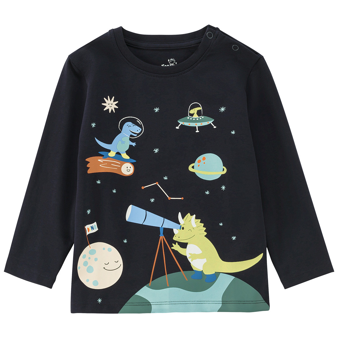 Baby shirt met lange mouwen en dino-print