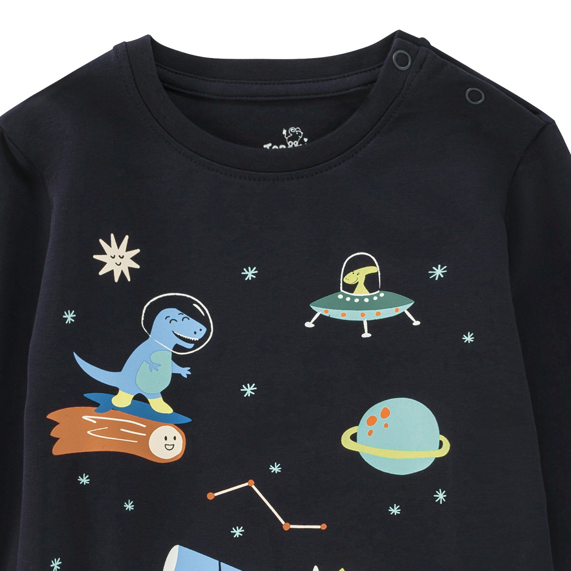 Baby shirt met lange mouwen en dino-print