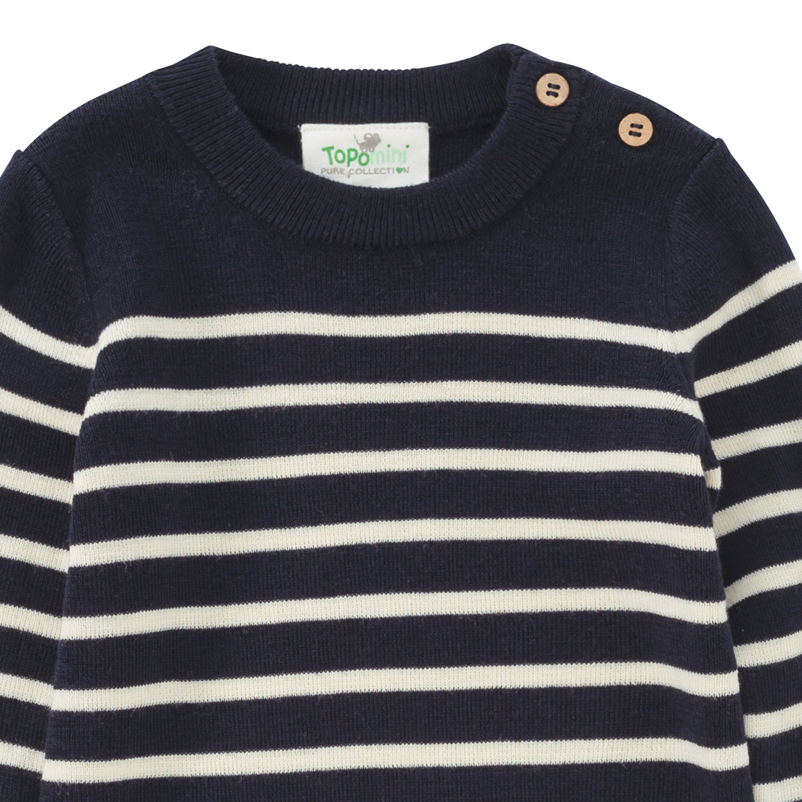 Baby wollen gebreide trui met strepen