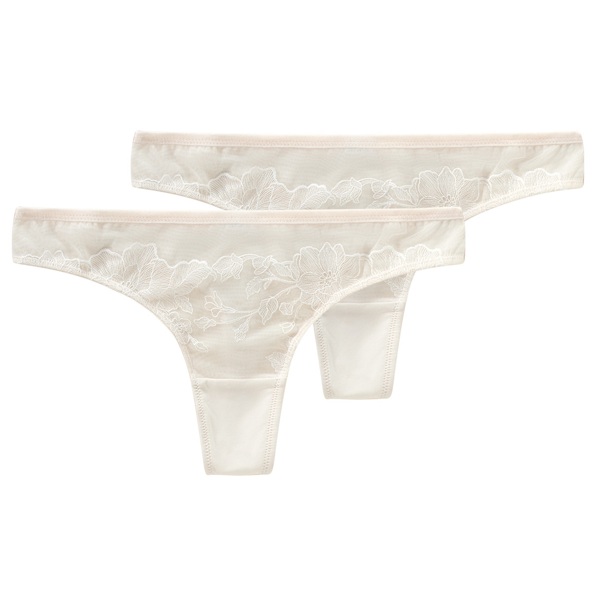 2 Damen Strings mit Spitze