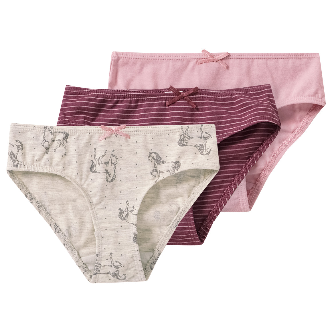 3 Mädchen Slips mit Bio-Baumwolle