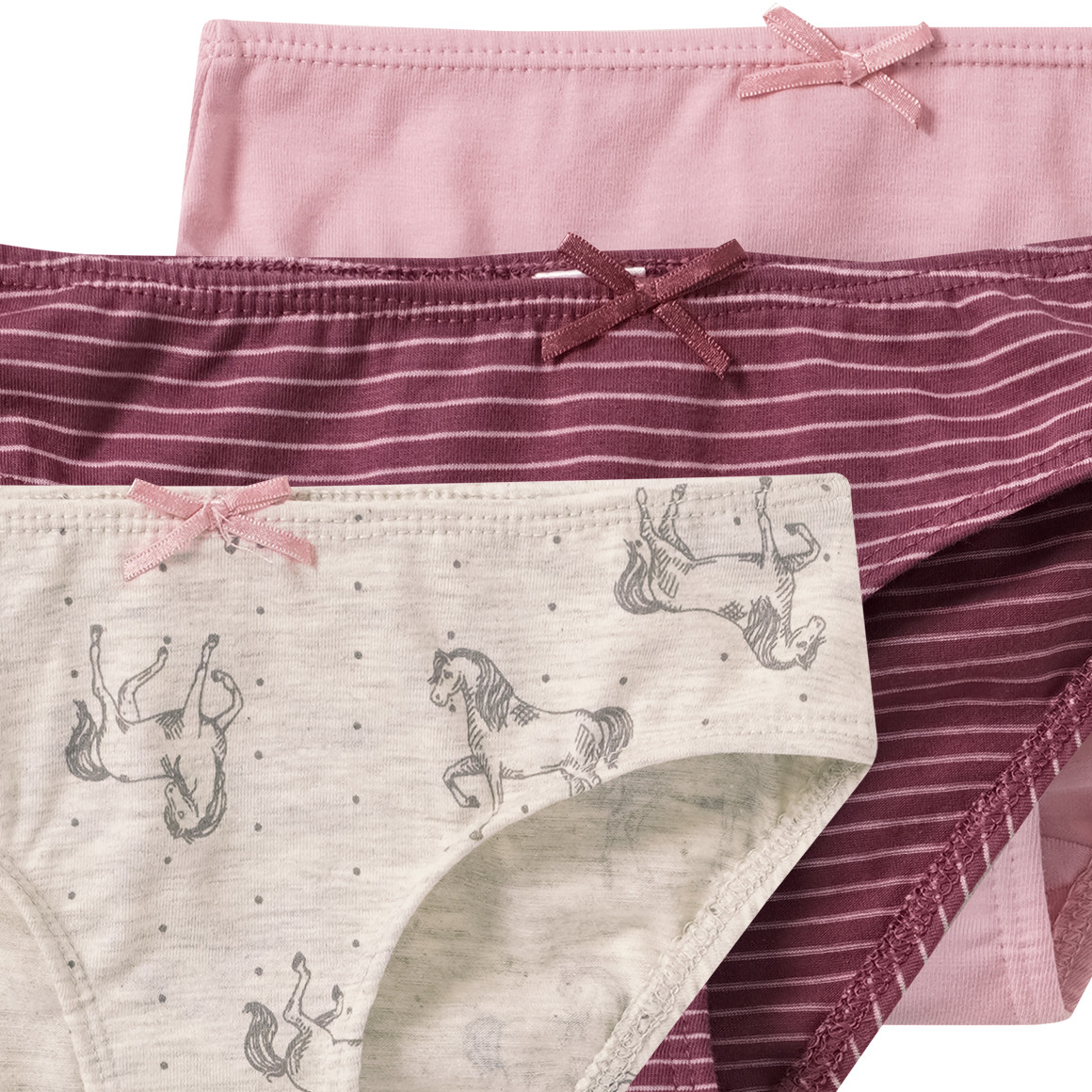 3 Mädchen Slips mit Bio-Baumwolle