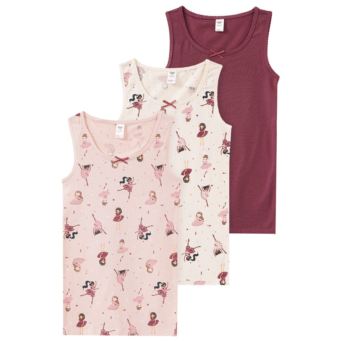 3 Meisjes onderhemden in een Kledingsets