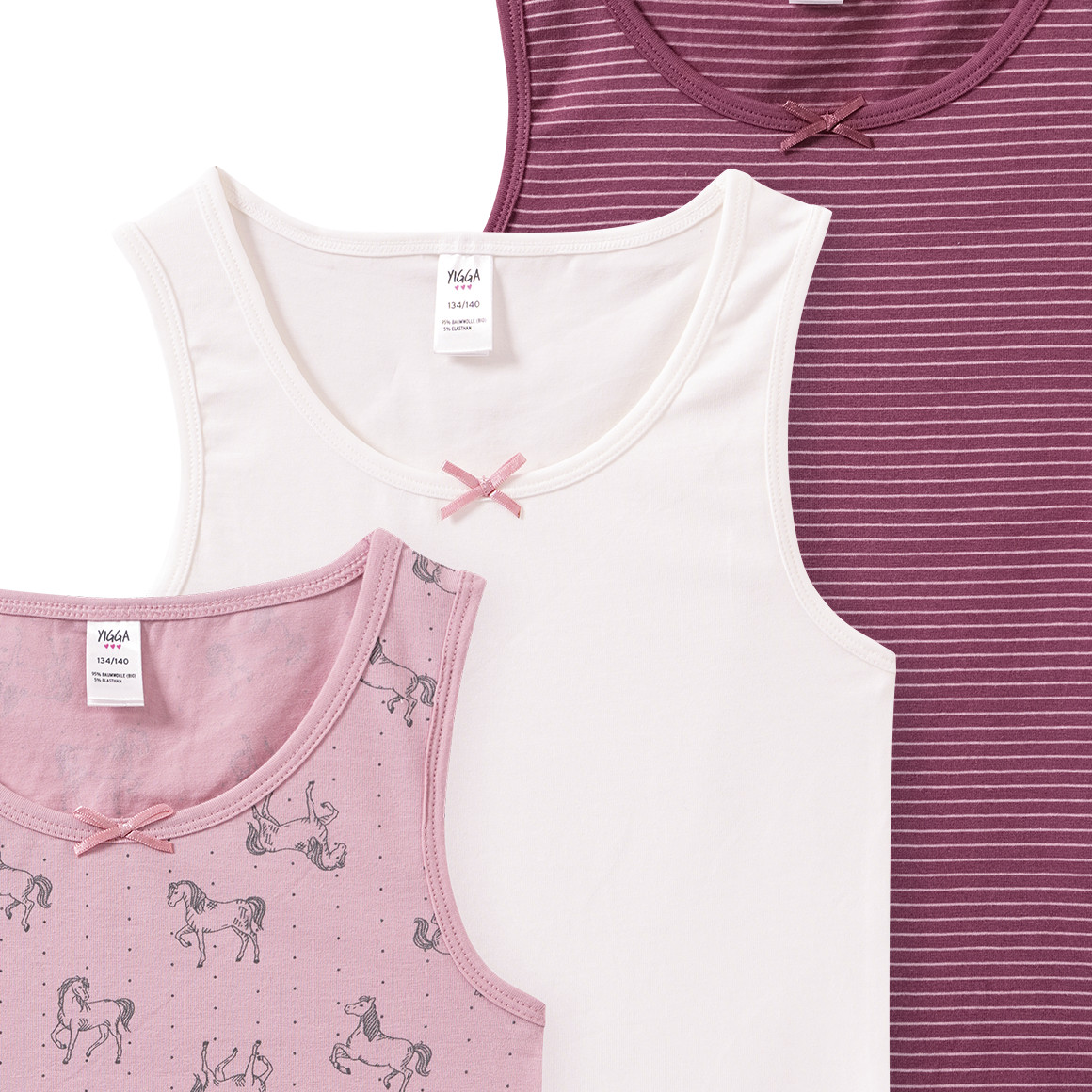 3 meisjes onderhemden als set