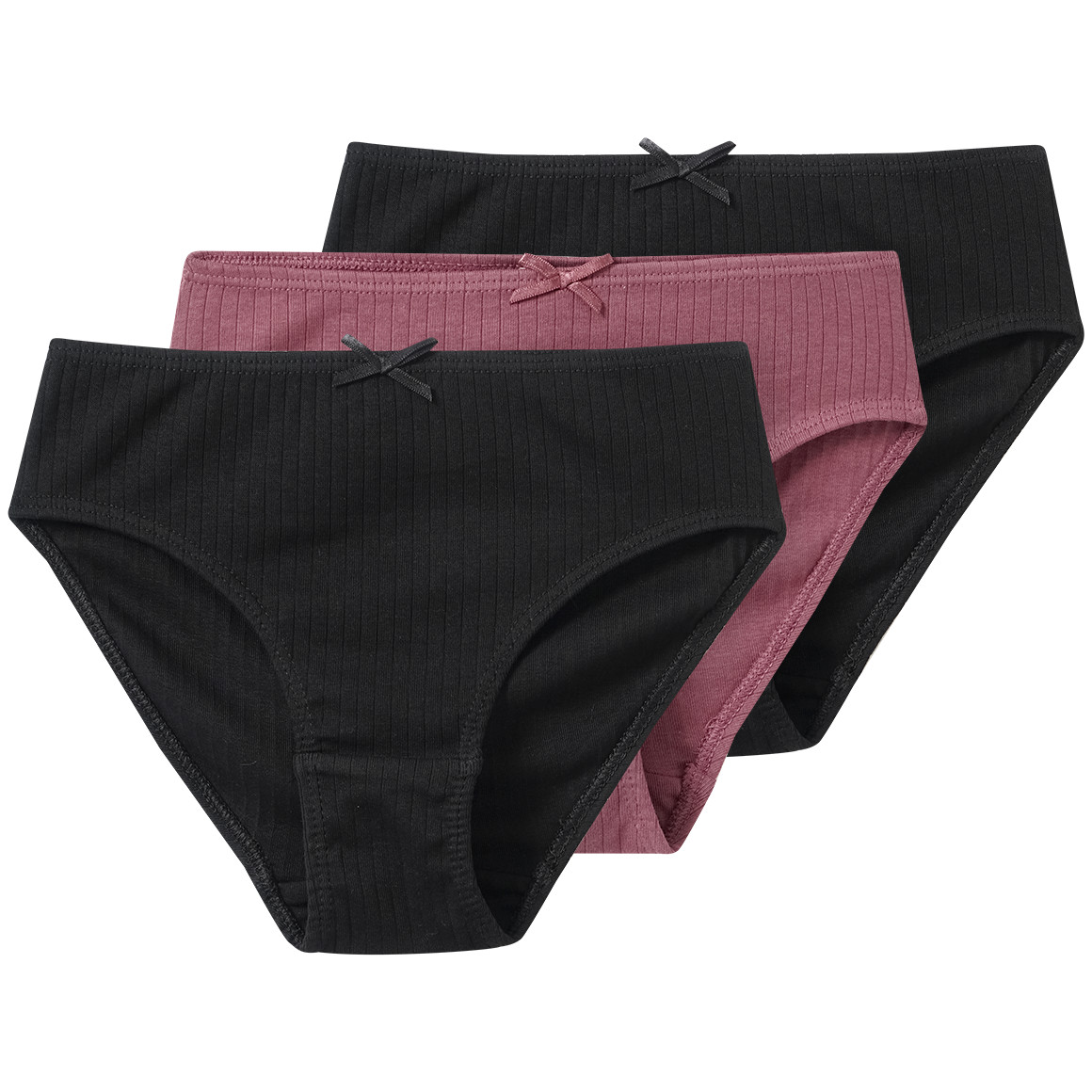 3 Meisjes Slips met geribde structuur