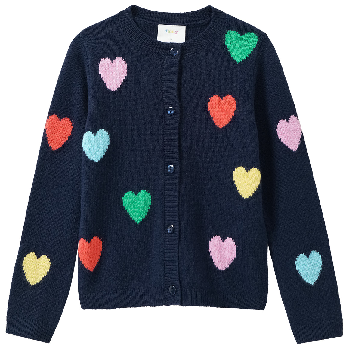 Mädchen Strickjacke mit Herz-Allover