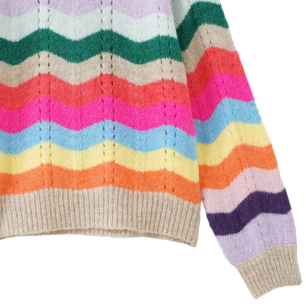 Meisjes' gebreide trui met strepen