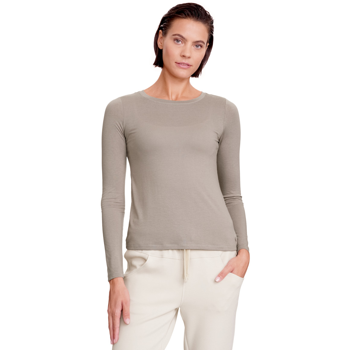 Dameshemd met lange mouwen in een basic look