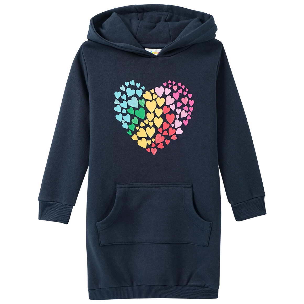 Mädchen Sweatkleid mit Herz-Print